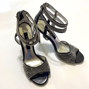 Nina Woman Black w Rhinestones High Heel